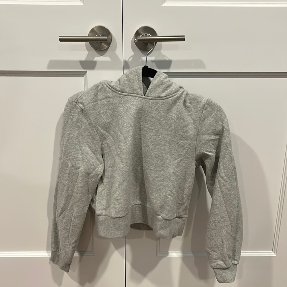 Gap Teen Cropped Hoodie, Color: Light Heather Gray
